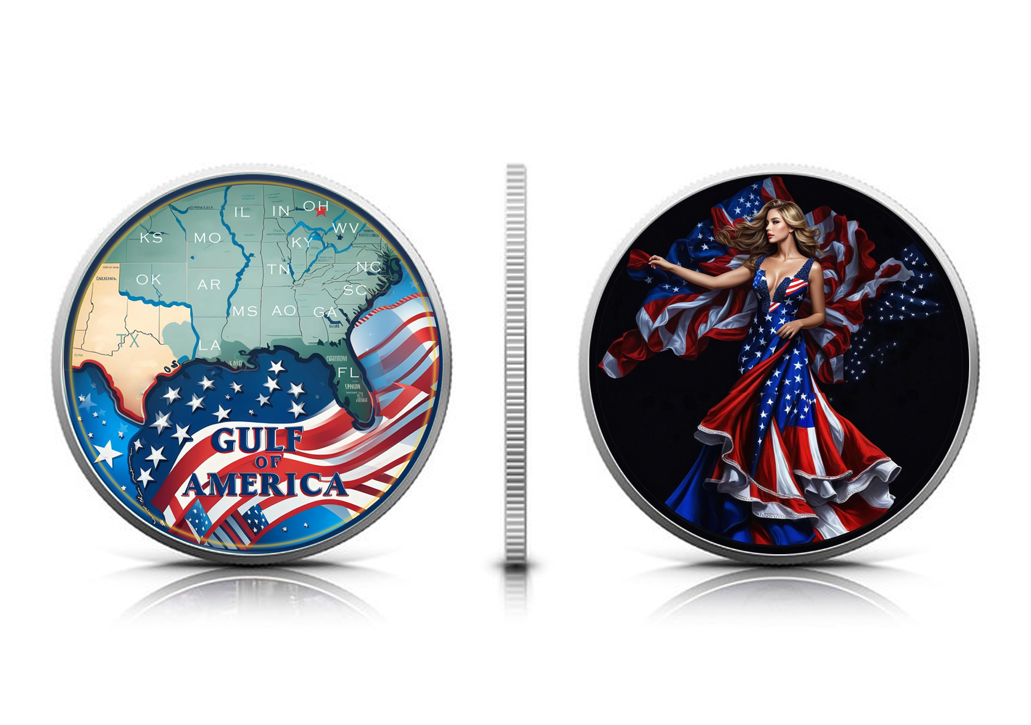 1oz Gulf of America Commemorative .999 Silver Round Colorized