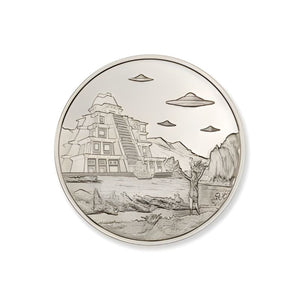 Intaglio UFOs Over Tenochtitlán 2 Troy Ounce 39mm .999 Silver - Captain’s Chest Bullion