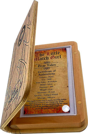 Little match girl fear tales 2 oz silver coin 10 palau 2020 - Captain’s Chest Bullion