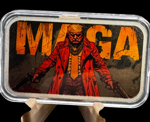 MAGA Trump .999 Silver Art Bar “Don Wick” - Captain’s Chest Bullion