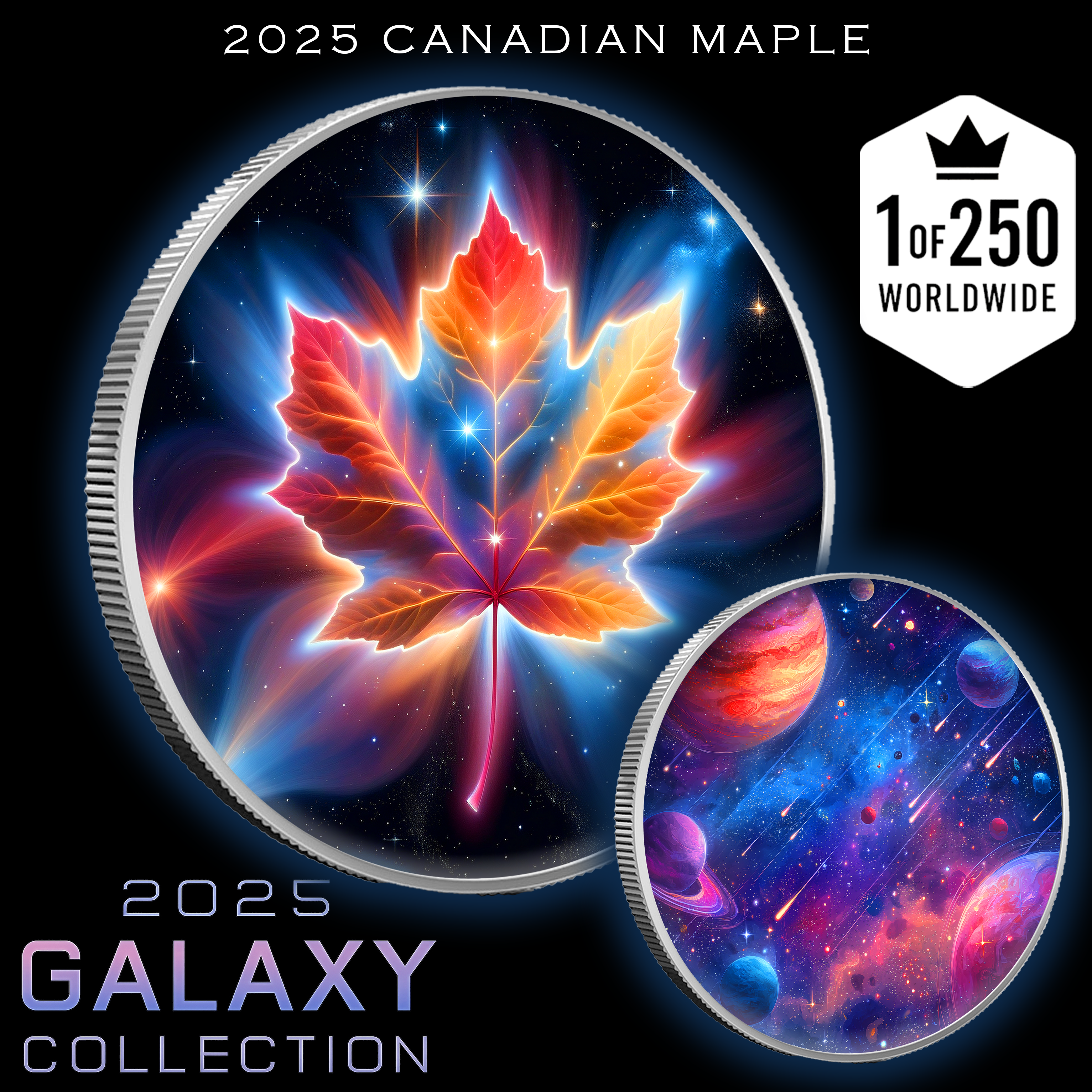 2025 Canada Maple Galaxy Series 1oz .9999 Pur Silver Coin