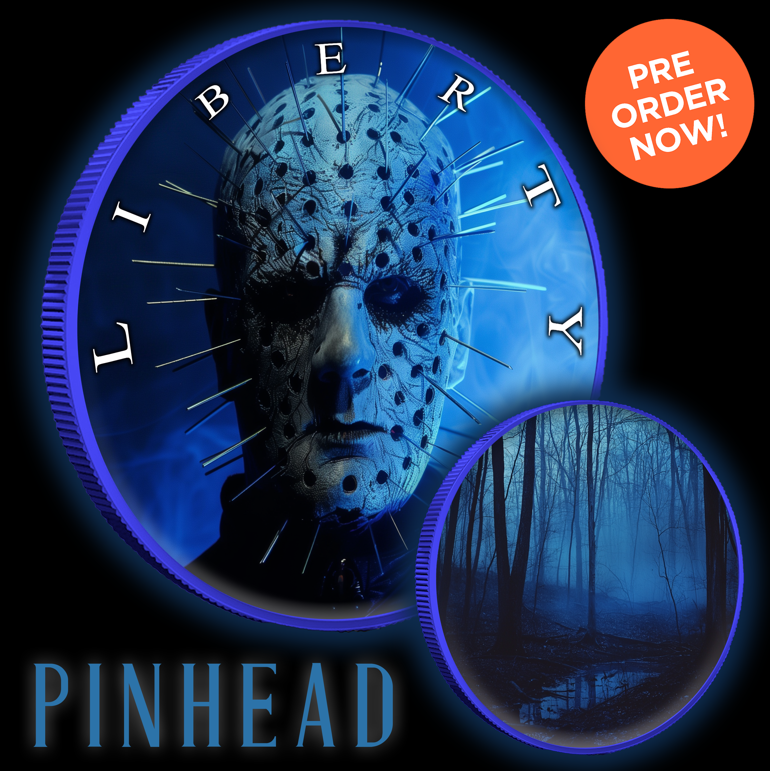 2024 Silver Eagle Colorized American Horror Stories Pinhead 1oz .999 Silver Coin