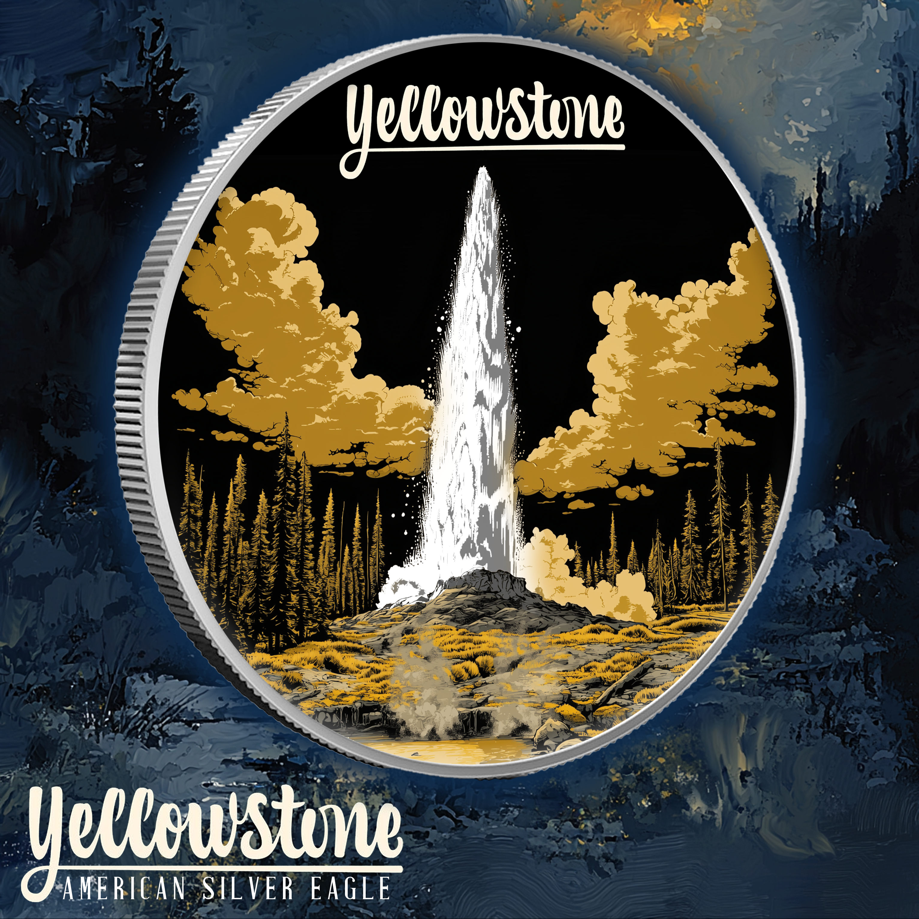 2024 Silver Eagle Yellowstone National Park Edition .999 Silver Coin