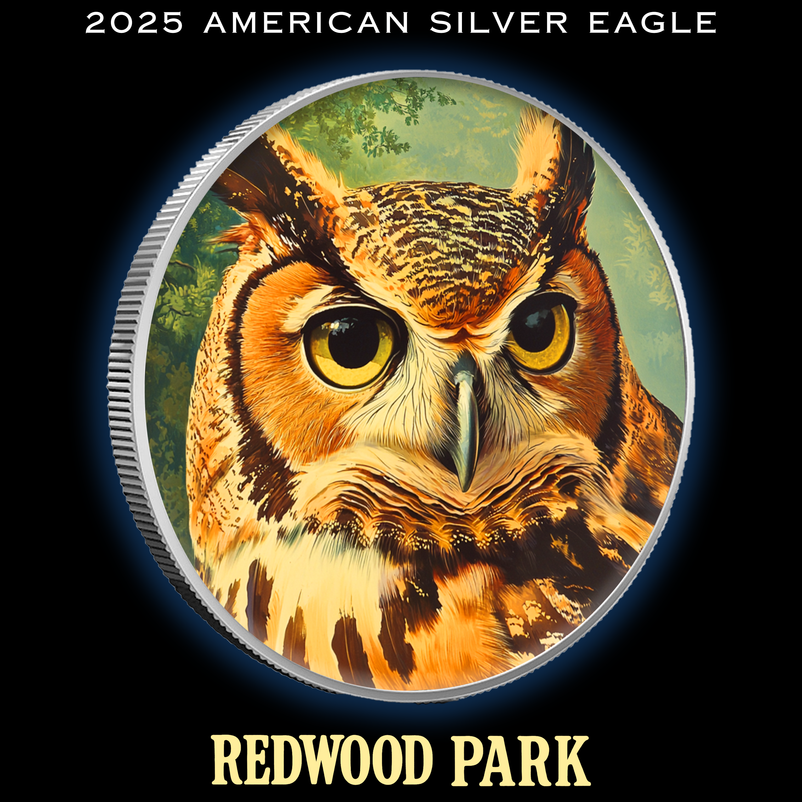 2025 Silver Eagle National Park Series "Redwood" Colorized 1oz .999 Silver Coin