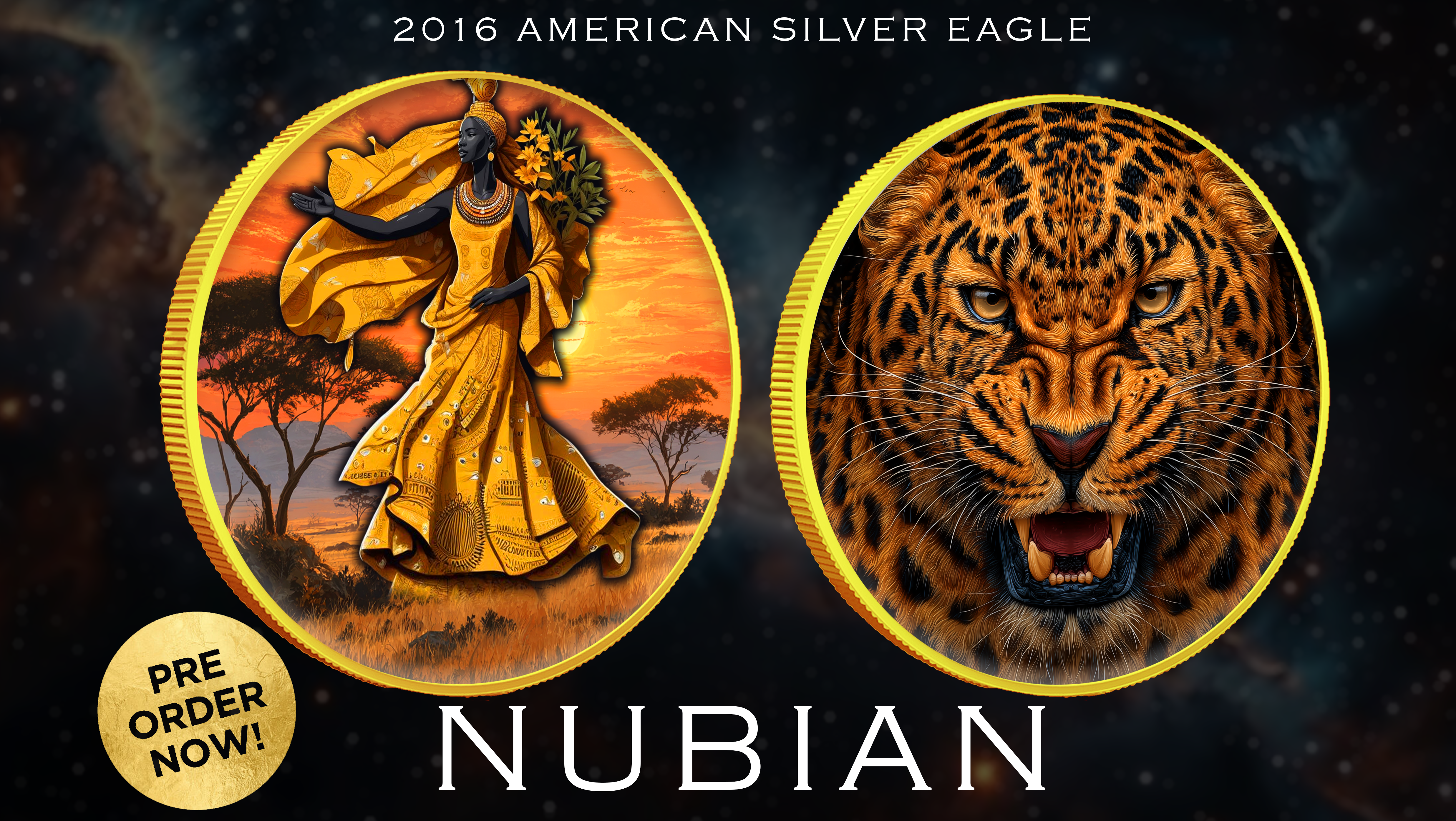 2025 Silver Eagle "Nubian" 1oz Colorized .999 Silver Coin