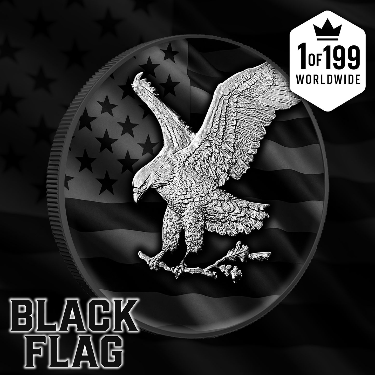2025 Silver Eagle "Black Flag Edition" No Quarter 1oz Color Silver Coin