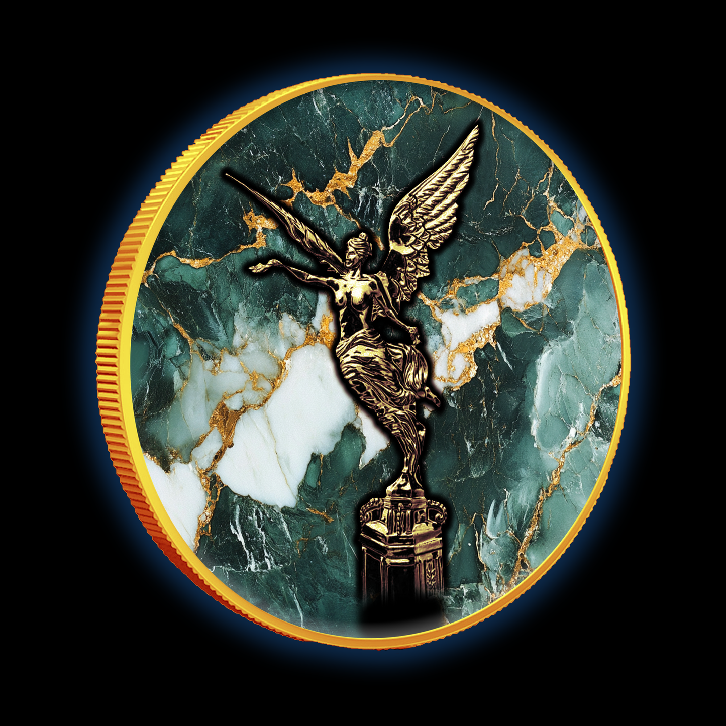 2024 Gilded Mexico Libertad Colorized Jade Stone 1oz .999 Silver Coin