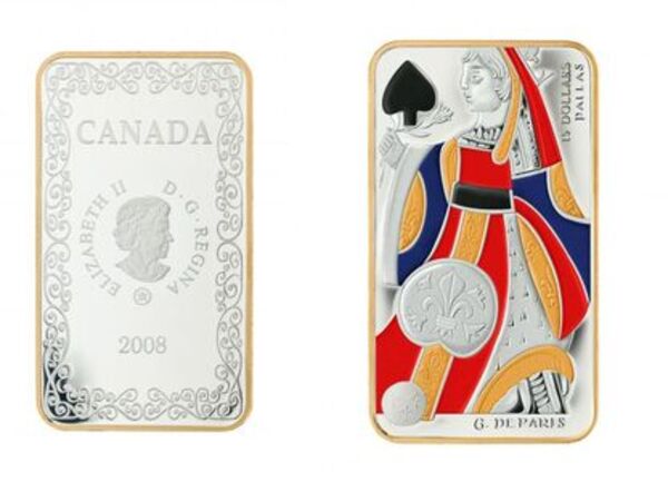 2008 Canada Sterling Silver $15 Coin - Playing Card Series: Queen of Spades