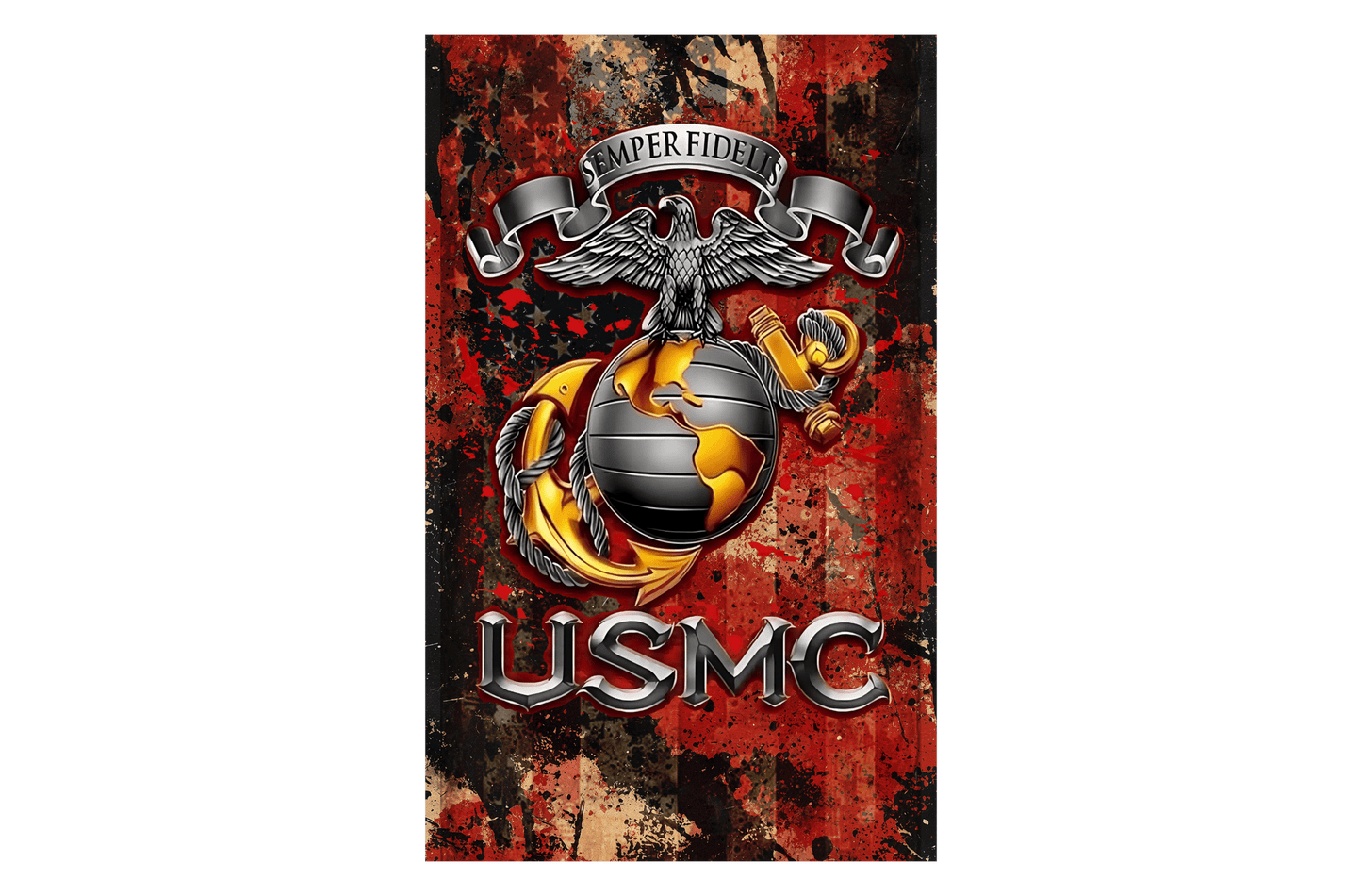 2024 1oz Colorized .999 Silver Art Bar USMC Marine Bar