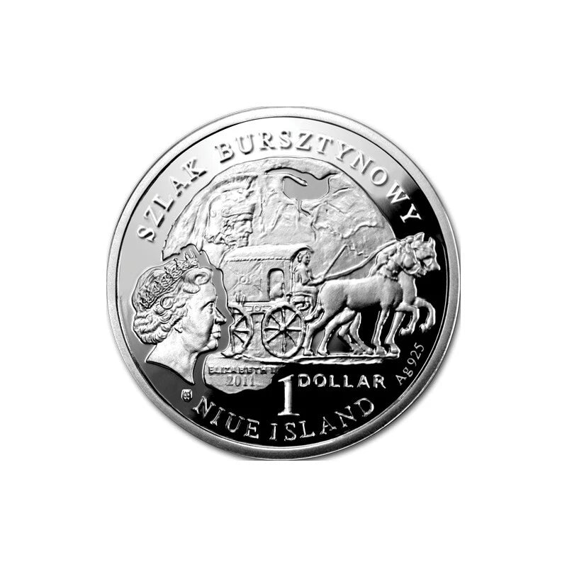 2011 16.81g .925 Silver Coin Amber Route: Elblag