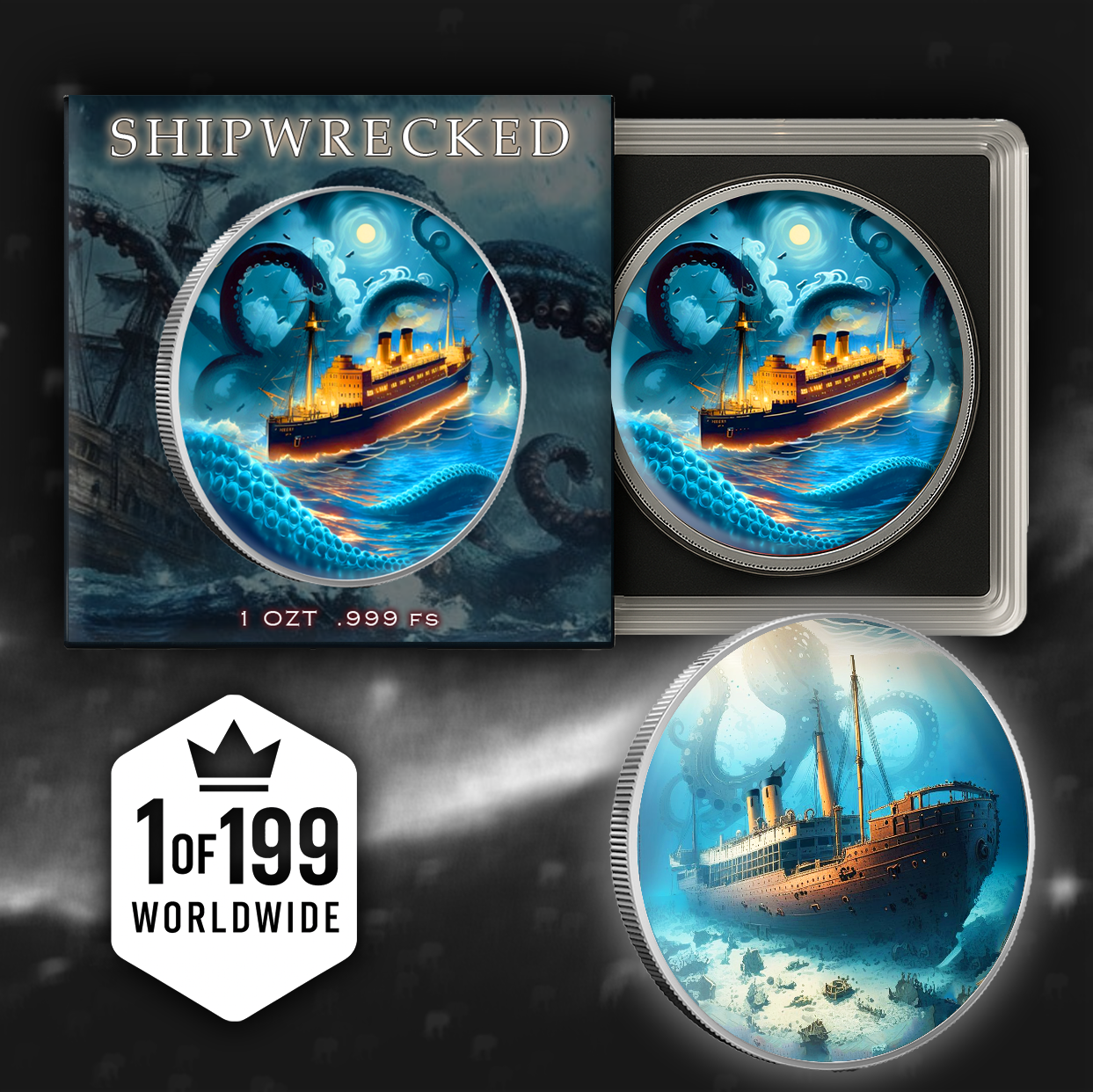 2025 Shipwrecked Tilawa 1oz .999  Silver Colorized Coin