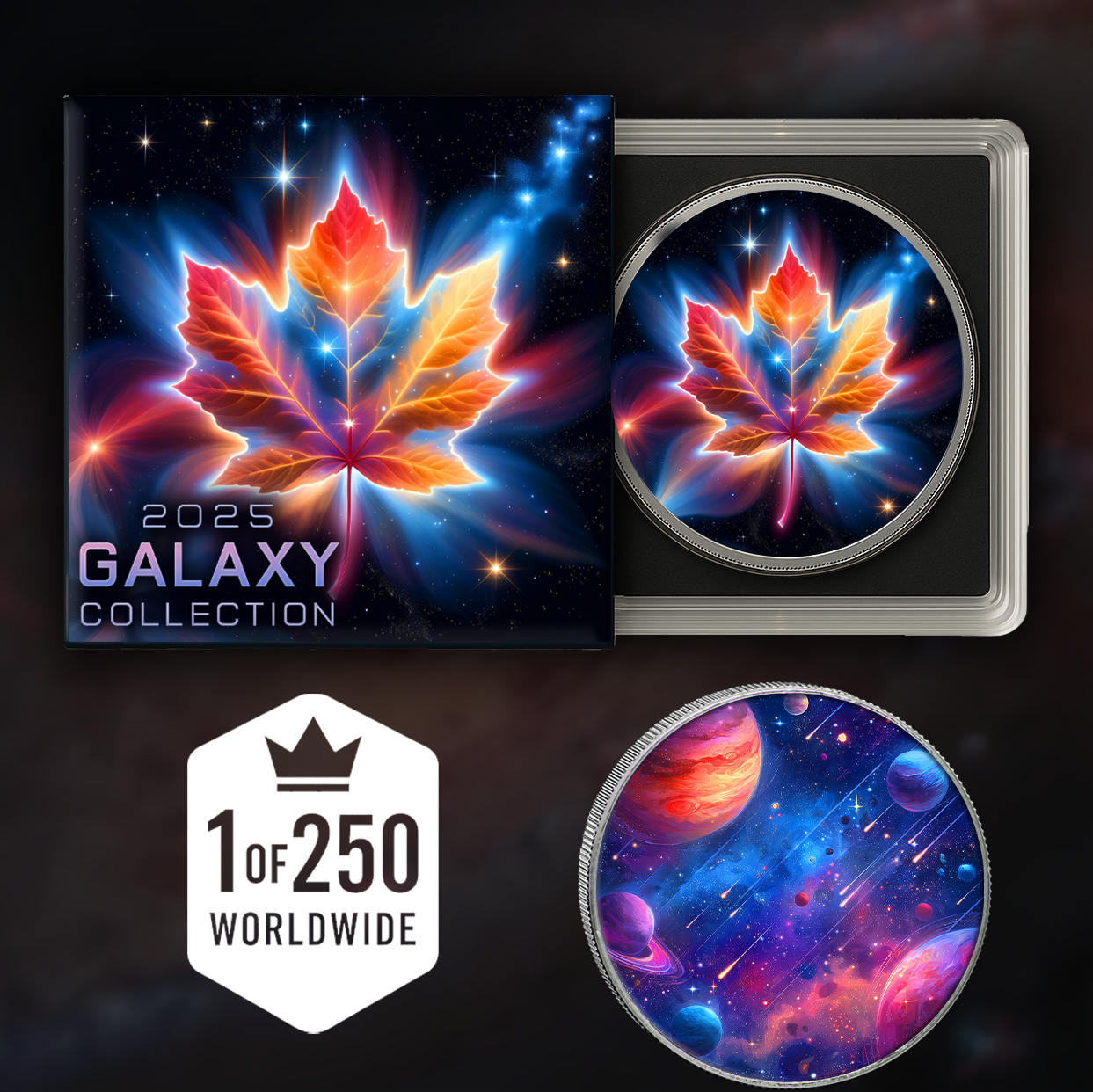 2025 Canada Maple Galaxy Series 1oz .9999 Pur Silver Coin