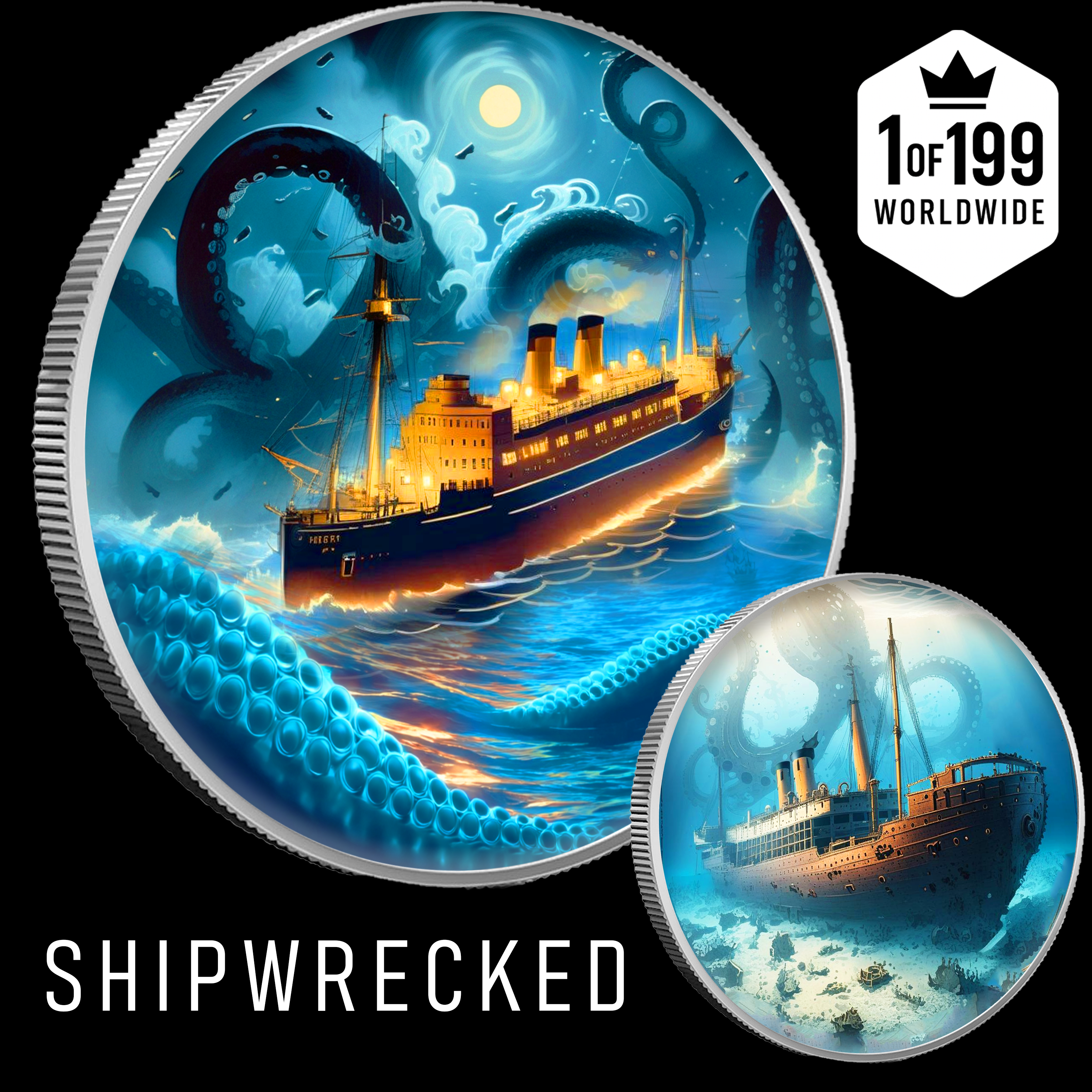 2025 Shipwrecked Tilawa 1oz .999  Silver Colorized Coin