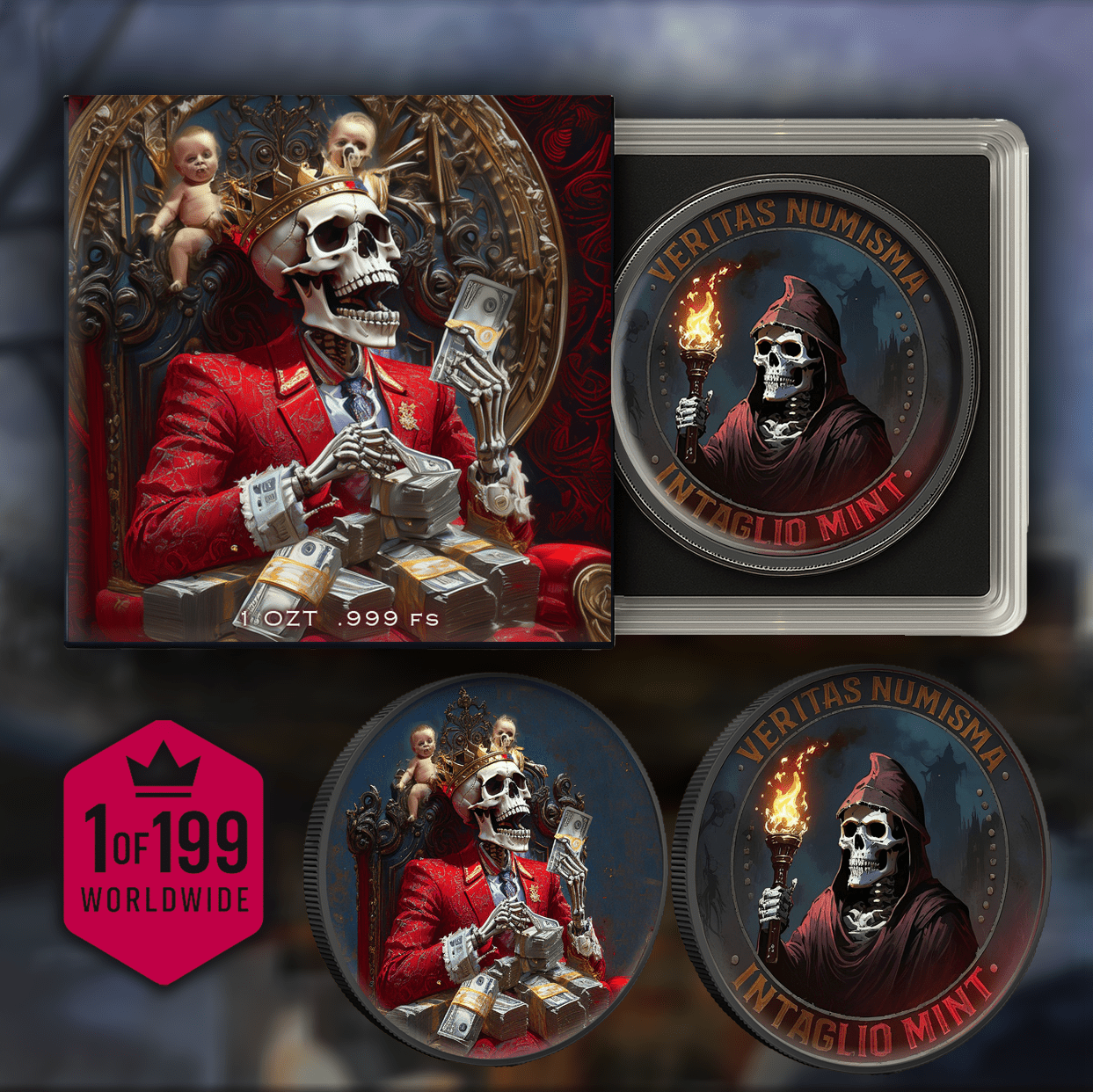 Veritas Numisma Series – Enduring Latin Maxims – Pecunia Non Olet – 1oz .999 Silver - Captain’s Chest Bullion