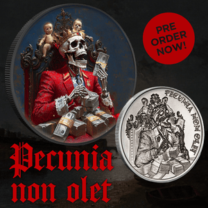 Veritas Numisma Series – Enduring Latin Maxims – Pecunia Non Olet – 1oz .999 Silver - Captain’s Chest Bullion