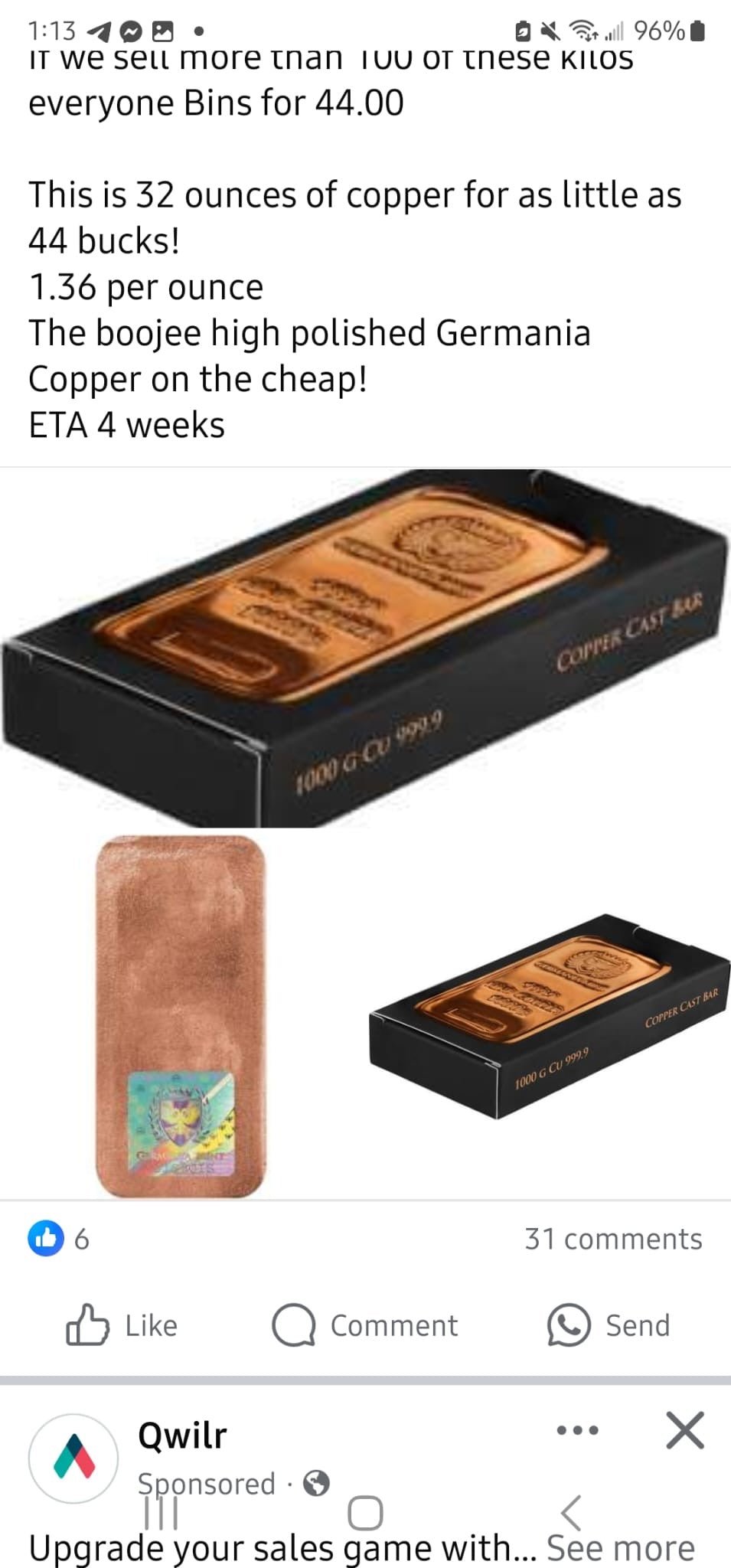 COPPER BARS & BULLION - Captain’s Chest Bullion