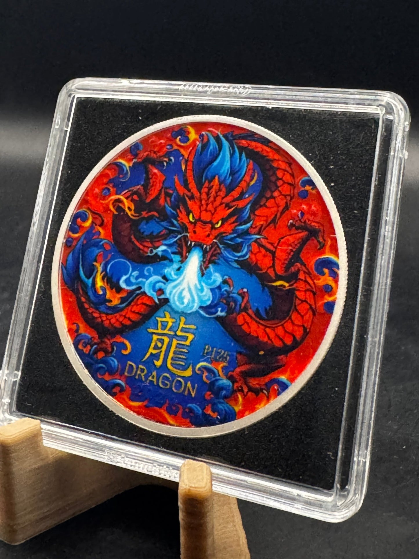 2024 Perth Lunar Year of Dragon Red Dragon Colorized 1oz .999 Silver Coin