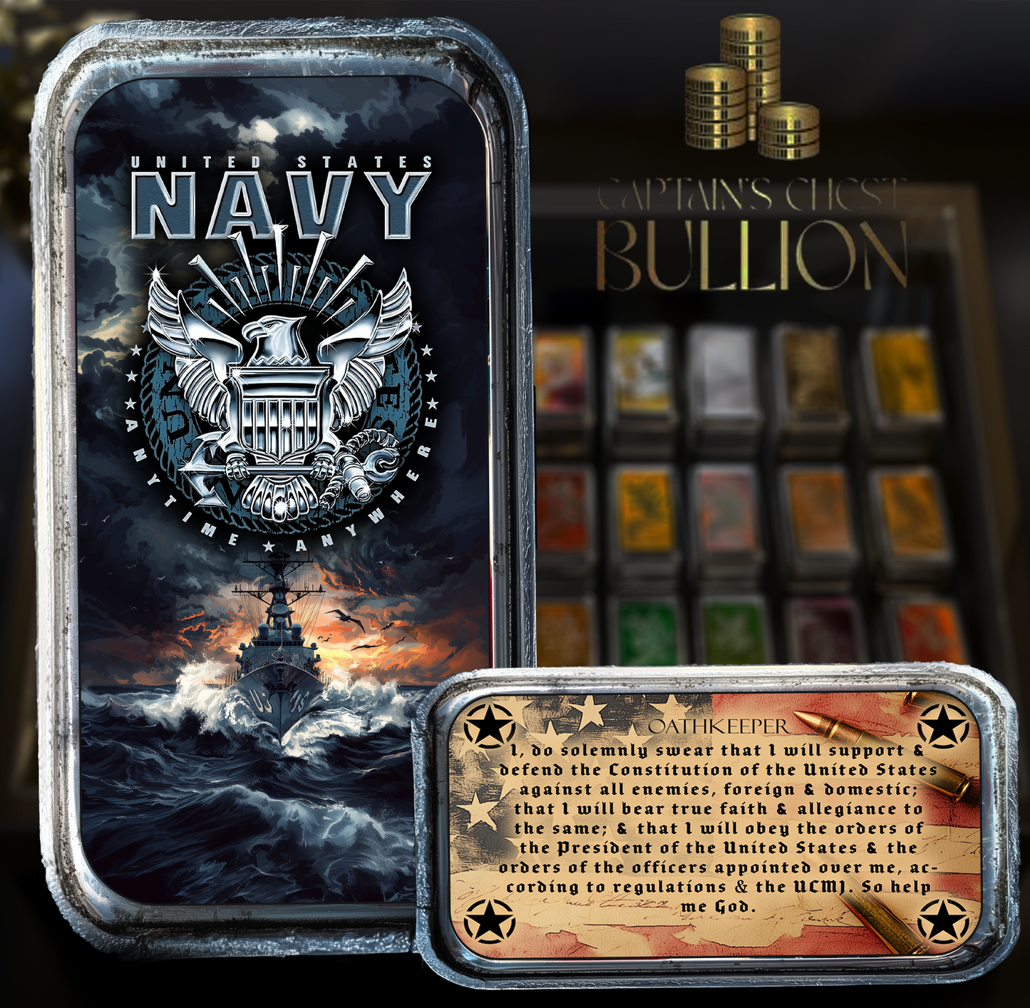 2025 Colorized Art Bar U.S. Navy 1oz .999 Silver Bar