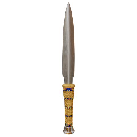 2025 Samoa 2oz Antique with Gold Gilding and Color King Tutankhamun’s Dagger .999 Silver Coin