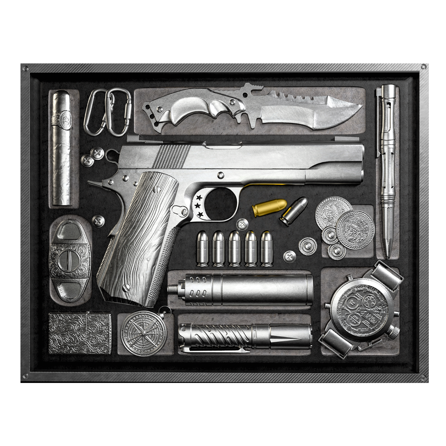 2025 Samoa Mission X-Pistol 2oz .999 Fine Silver and Gold Gilded