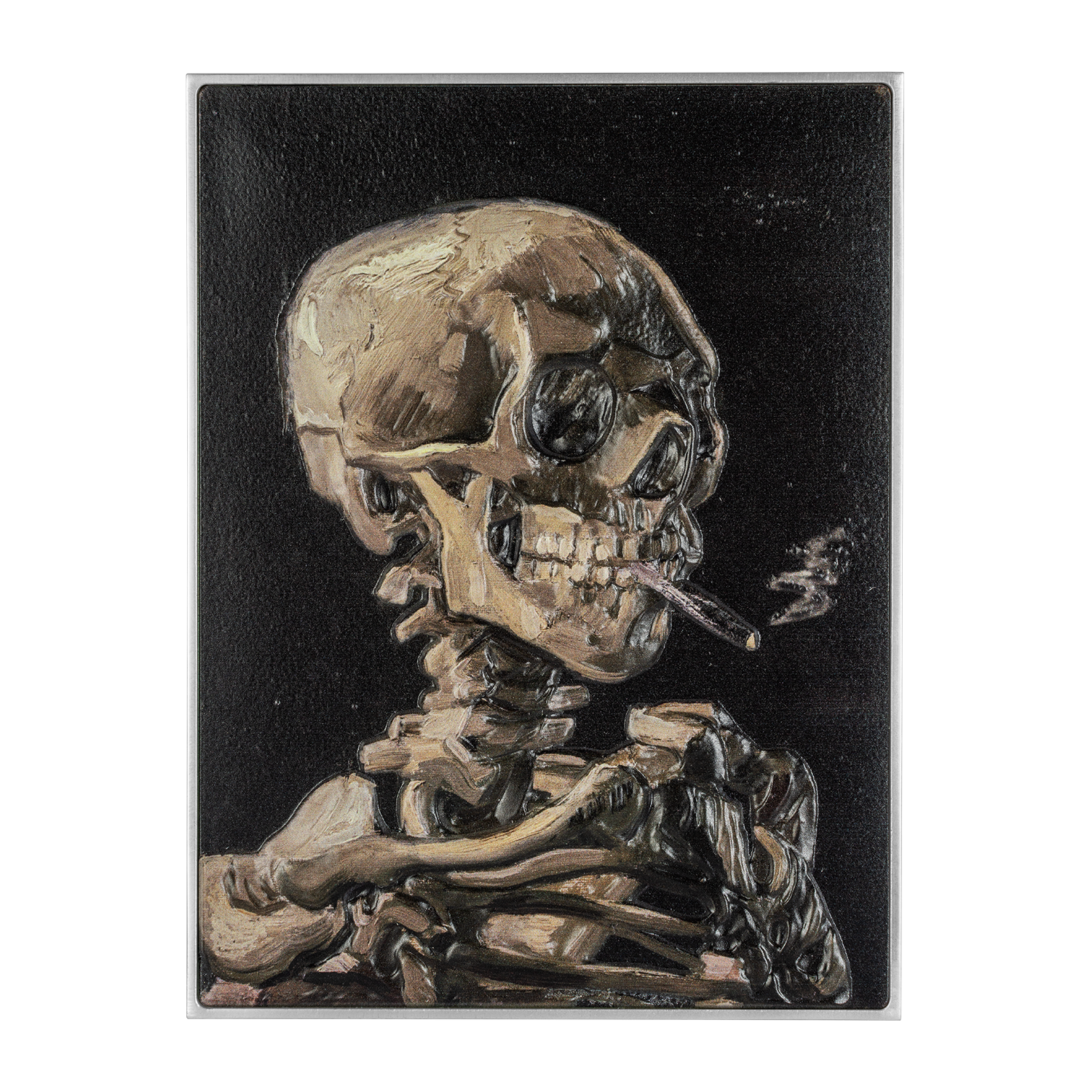 Smoking Skeleton with Burning Cigarette by Vincent van Gogh 2.5 oz Silver Coin