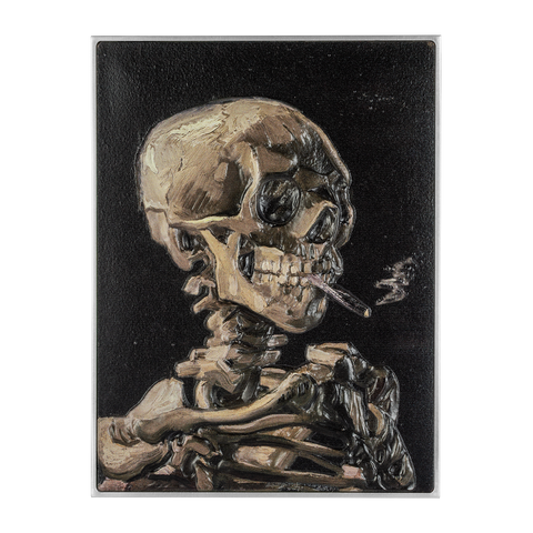 Smoking Skeleton with Burning Cigarette by Vincent van Gogh 2.5 oz Silver Coin