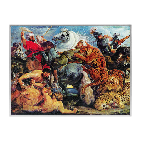 The Tiger Hunt by Peter Paul Rubens 2.5 oz Silver Coin
