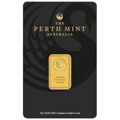 5 gram Perth Mint 9999 Gold Bar in Assay