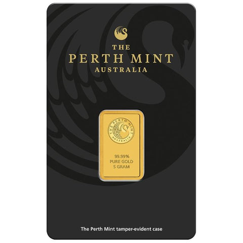 5 gram Perth Mint 9999 Gold Bar in Assay