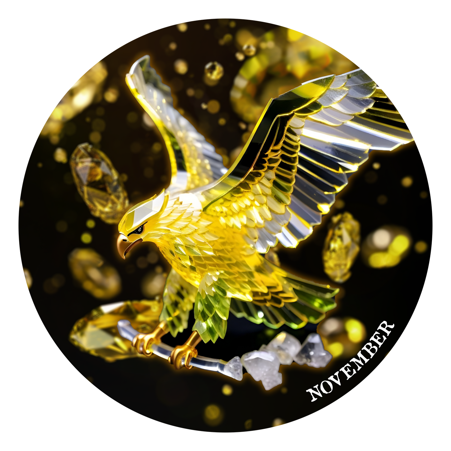 2024 Silver Eagle .999 1oz Silver Coin Colorized November Citrine Gemstone Presale