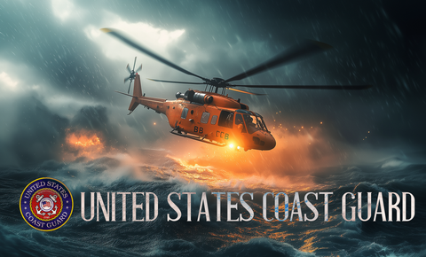 U.S. Coast Guard Rescue Heli 1oz .999 Silver Art Bar Colorized