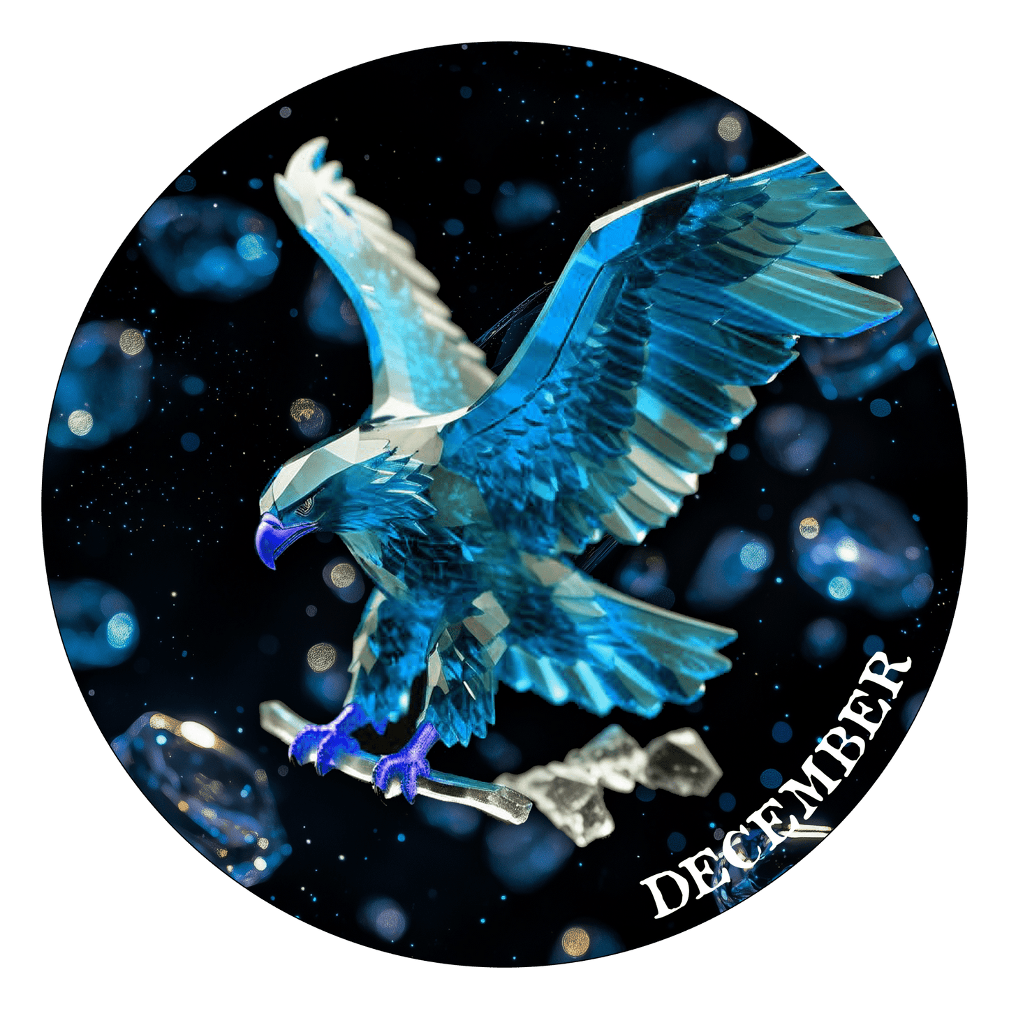 2024 Silver Eagle .999 Silver Coin Blue Topaz Edition December Presale