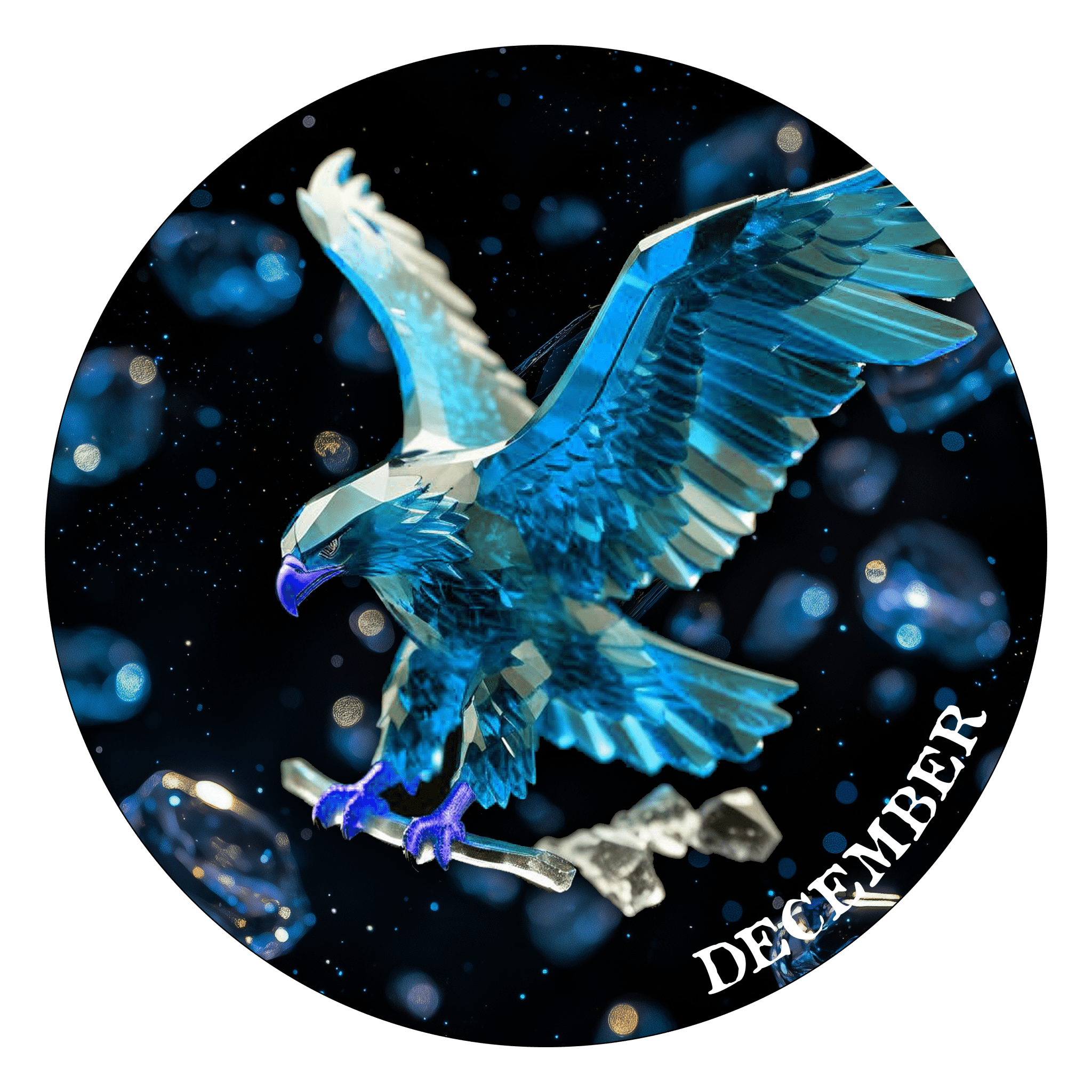 2024 Silver Eagle .999 Silver Coin Blue Topaz Edition December