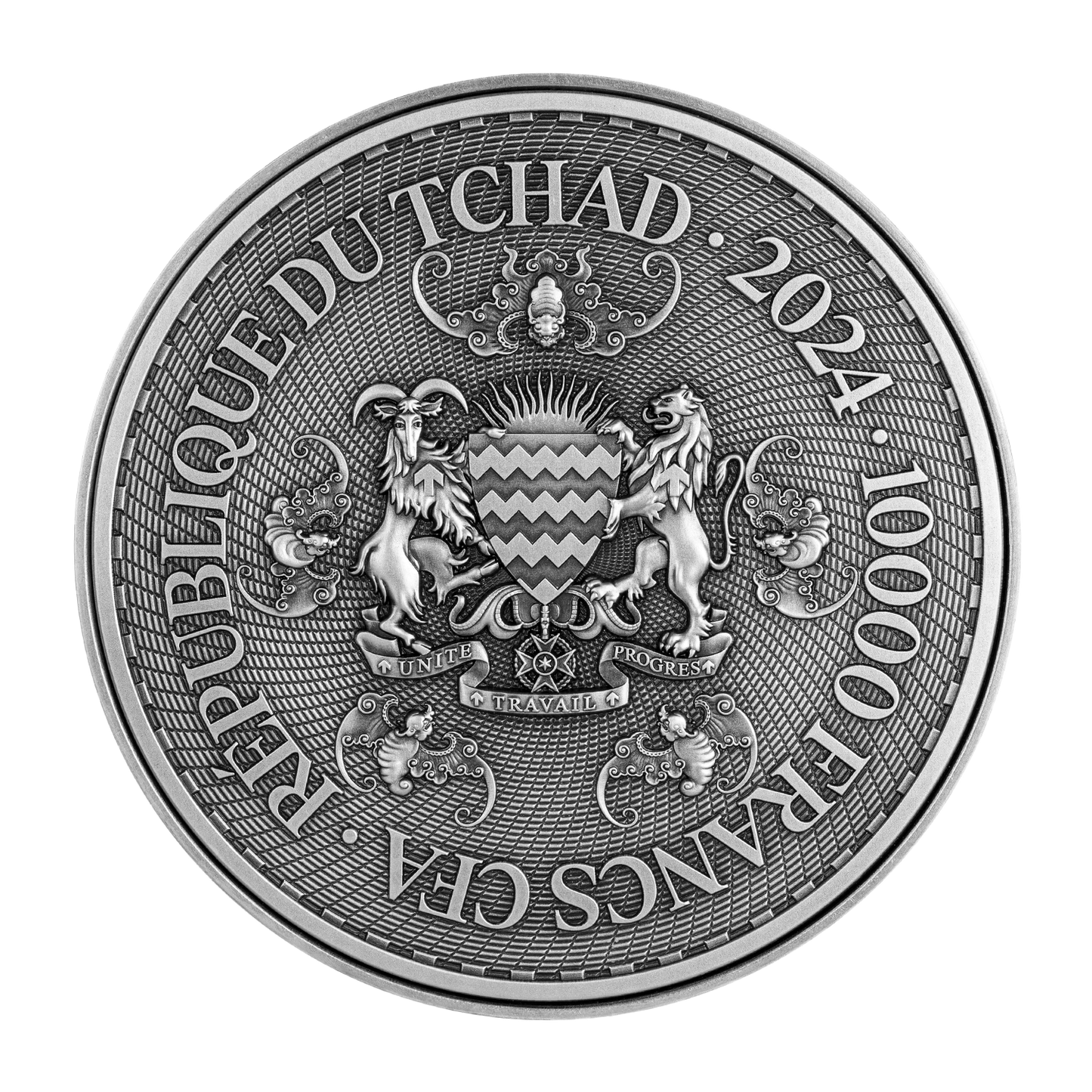 2024 Tchad The Yellow Dragon 2oz .999 Silver Coin – Antiqued Finish