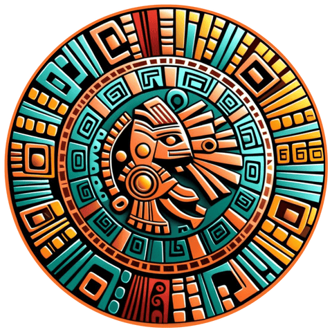 2024 1oz Colorized Aztec Shadows Water Deity Chalchiuhtlicue Bullion Round