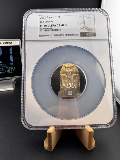 2022 PF-70 NGC Louvre Sphinx 10€ Silver Coin Proof