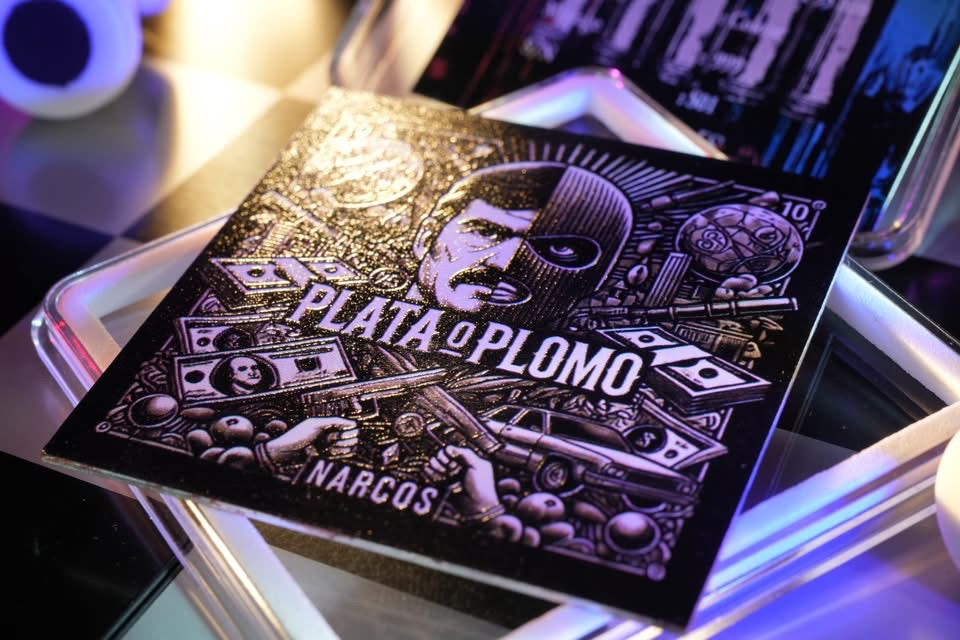 1oz .999 Plato Plomo Card Colorized