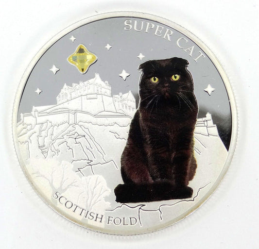 Fiji 2013 2 Dollar Dogs and Cats Scottish Fold 1oz Silver Coin
