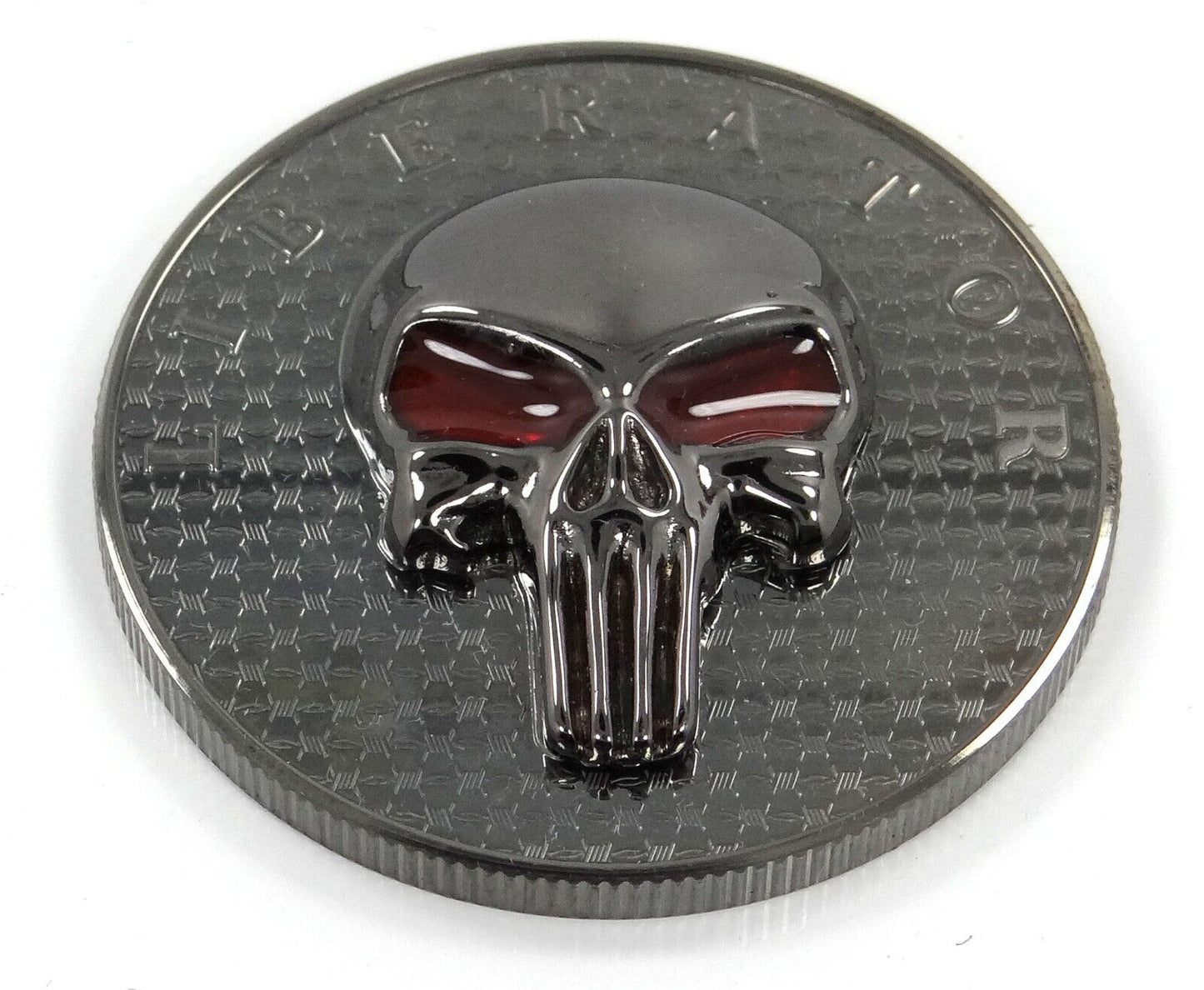 1 Oz Silver Coin Dark Side 2021 THE LIBERATOR Skull Proof Ruthenium Enamel Eyes Captain’s Chest Bullion