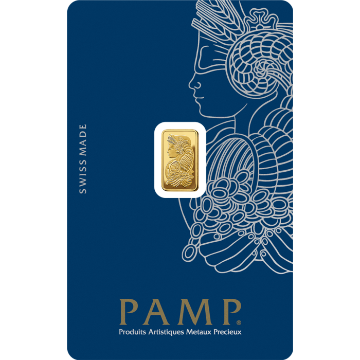 1 gram Pamp Suisse - Lady Fortuna with Veriscan .9999 Gold Bar (In Assay) Captain’s Chest Bullion