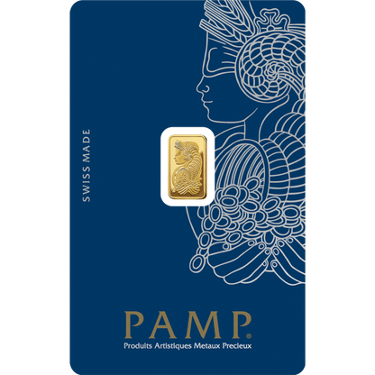 1 gram Pamp Suisse - Lady Fortuna with Veriscan .9999 Gold Bar (In Assay) Captain’s Chest Bullion