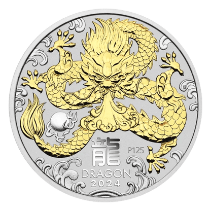 1 oz 2024 Lunar Year of the Dragon Gilded Silver Coin | Perth Mint Captain’s Chest Bullion