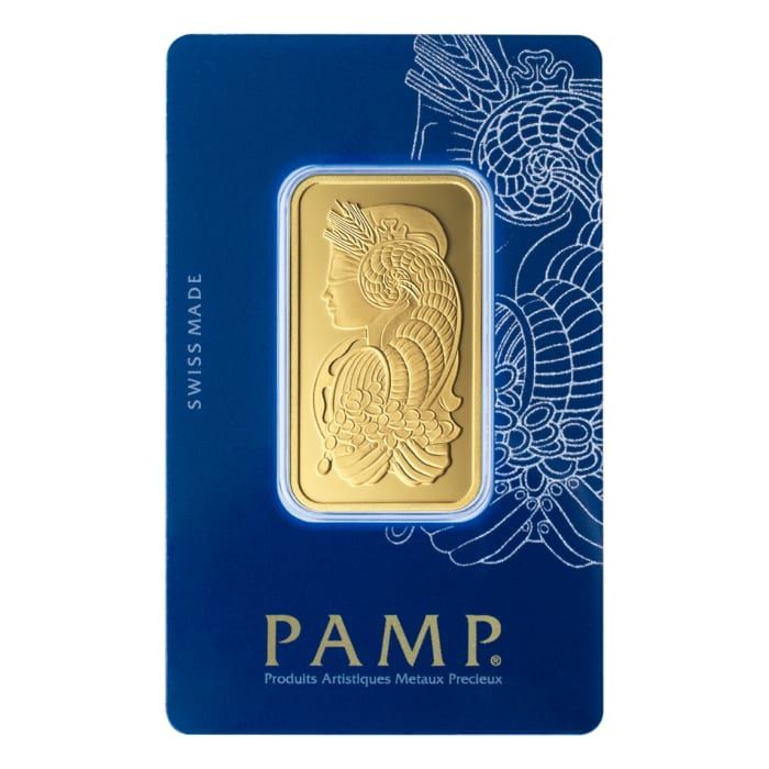 1 oz Pamp Suisse - Lady Fortuna with Veriscan .9999 Gold Bar (Carbon N ...