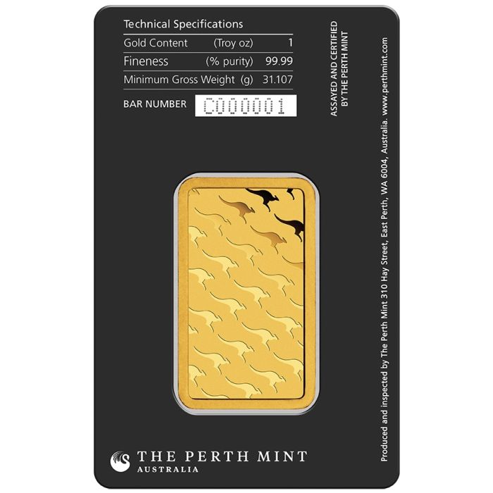 1 oz Perth Mint .9999 Gold Bar (In Assay) Captain’s Chest Bullion