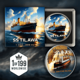 1 oz Colorized S.S. Tilawa Shipwreck Silver Voyage Round - Captain’s Chest Bullion