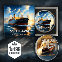 1 oz Colorized S.S. Tilawa Shipwreck Silver Voyage Round