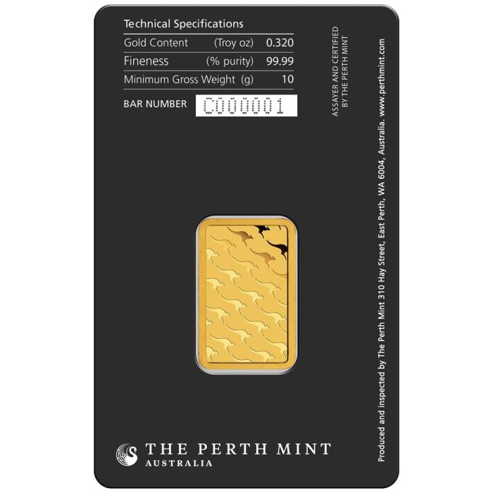 10 gram Perth Mint 9999 Gold Bar (in Assay) Captain’s Chest Bullion