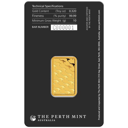 10 gram Perth Mint 9999 Gold Bar (in Assay) Captain’s Chest Bullion