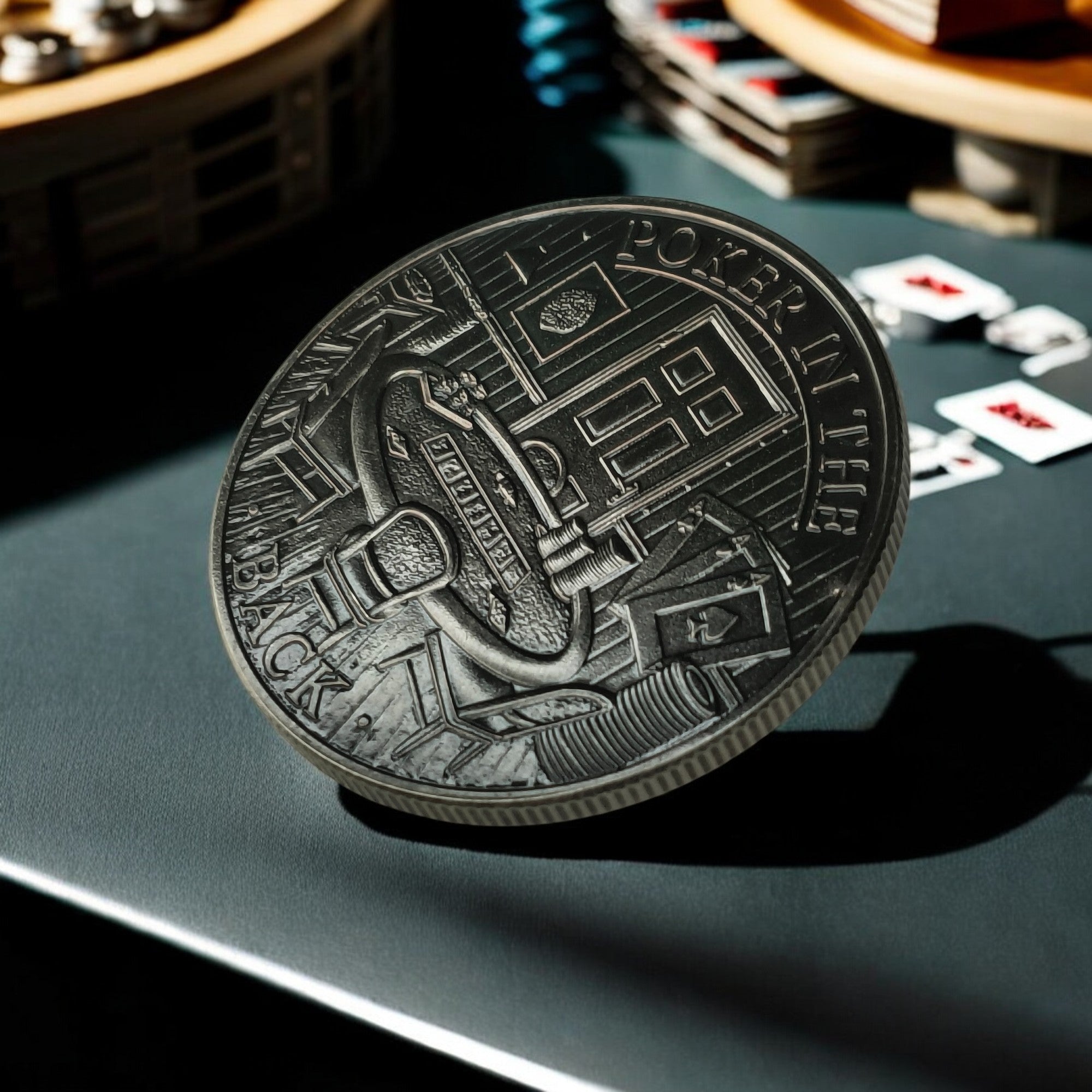 10 - pack Choices Poker Chip .999 Copper 1oz ADVP Antique Silver Plating - Captain’s Chest Bullion