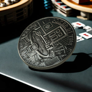 10 - pack Choices Poker Chip .999 Copper 1oz ADVP Antique Silver Plating - Captain’s Chest Bullion